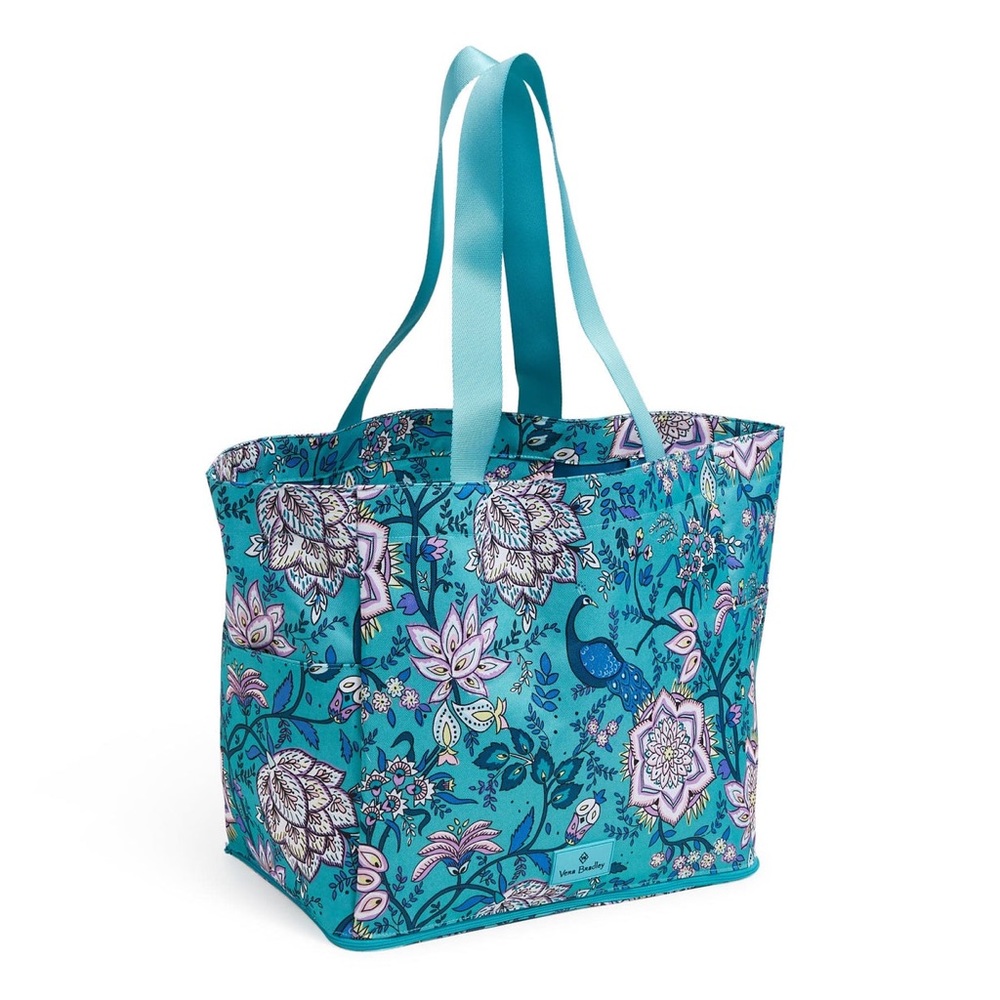 Vera Bradley Lighten Up Deluxe Family Tote Bag Peacock Garden